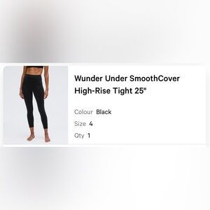 Lululemon Smooth Cover High-Rise Tight 25”
